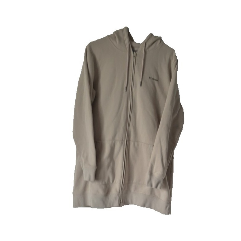 Columbia Jacket Mens XL Tall Beige Fleece Hoodie Long‎ Sleeve Full Zip Hiking